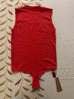 SKIMS Red Sleeveless Snap-Front Bodysuit